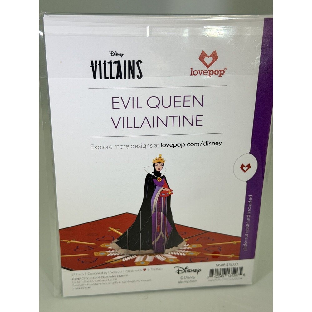 Lovepop Disney Villains Evil Queen Villaintime Pop-Up Card Valentine's Day NEW